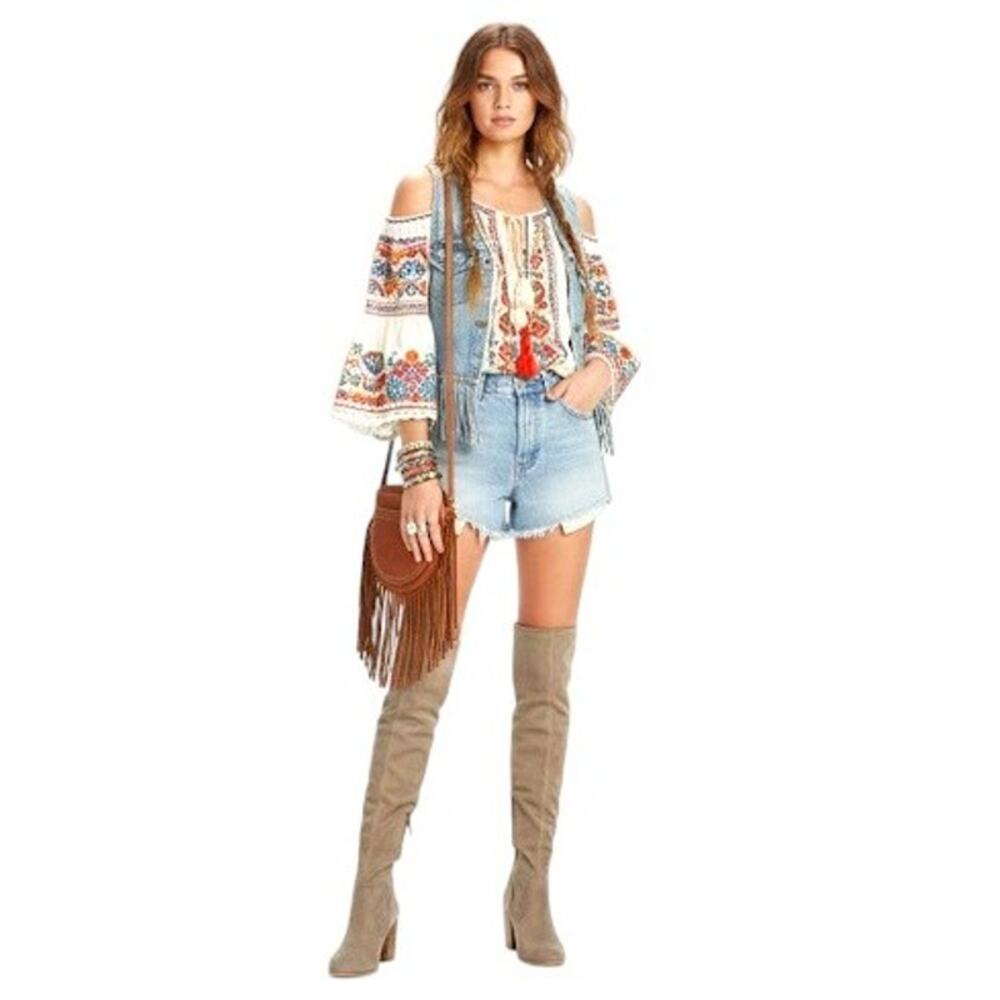 J Adams Tan Faux Suede Over Knee Boots Block Heel Ankle‎ Zip Size 7